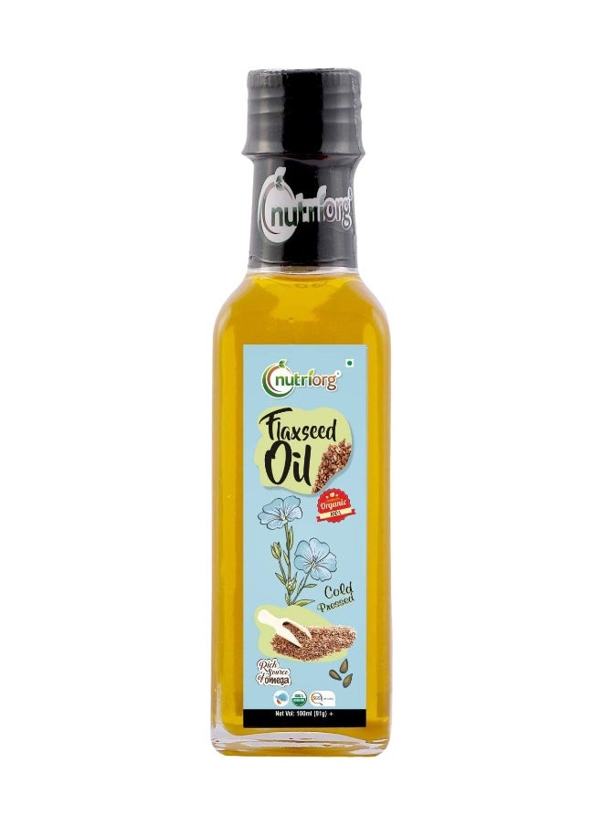 nutriorg - Cold Pressed Organic Flax Seed Oil 100 ml Cold Pressed Omega 3 Rich - Image 1