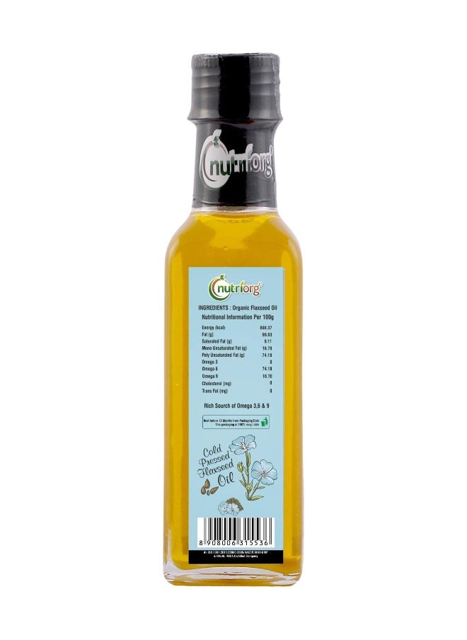 nutriorg - Cold Pressed Organic Flax Seed Oil 100 ml Cold Pressed Omega 3 Rich - Image 1