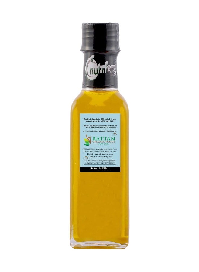 nutriorg - Cold Pressed Organic Flax Seed Oil 100 ml Cold Pressed Omega 3 Rich - Image 1