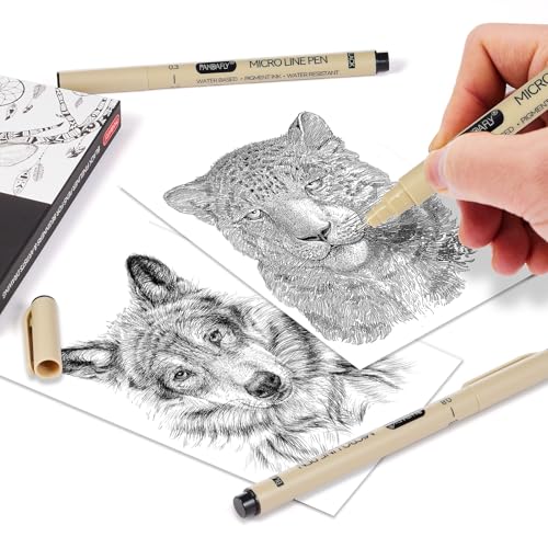 PANDAFLY Black Micro-Pen Fineliner Ink Pens, 9 Size Ultra Fine Point Pen, Waterproof Archival Ink, Multiliner Black Art Pens for Drawing, Sketching, Watercolor, Illustration, Bible, Anime, Manga - Image 3