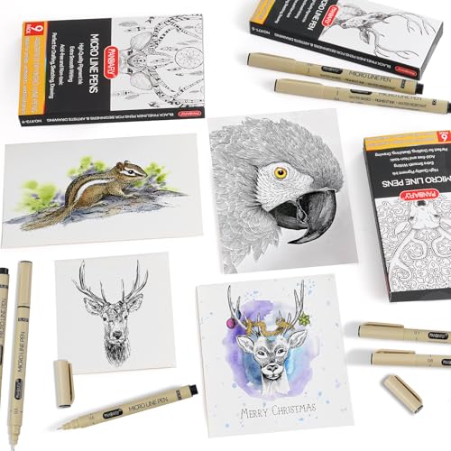 PANDAFLY Black Micro-Pen Fineliner Ink Pens, 9 Size Ultra Fine Point Pen, Waterproof Archival Ink, Multiliner Black Art Pens for Drawing, Sketching, Watercolor, Illustration, Bible, Anime, Manga - Image 5