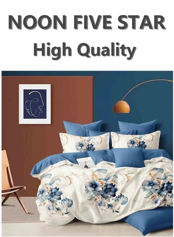 Luxury Upgrade King Set 220x240cm: 6PCS Duvet Cover 4Pillow Cover 1 Premium Fitted Sheet