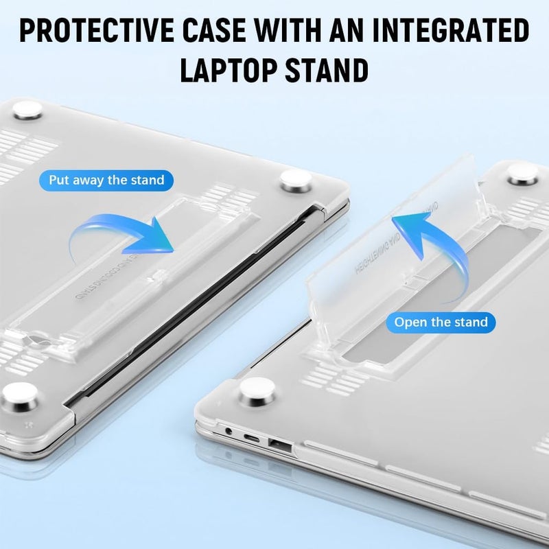 HASTHIP غطاء حاسوب محمول HASTHIP® لجهاز MacBook Air مقاس 13.6 بوصة M4 A3240 M3 A3113 M2 A2681 مع قاعدة قابلة للطي إصدار 2025 2024 2022 لجهاز Apple غلاف مرن شفاف ناعم - Image 3