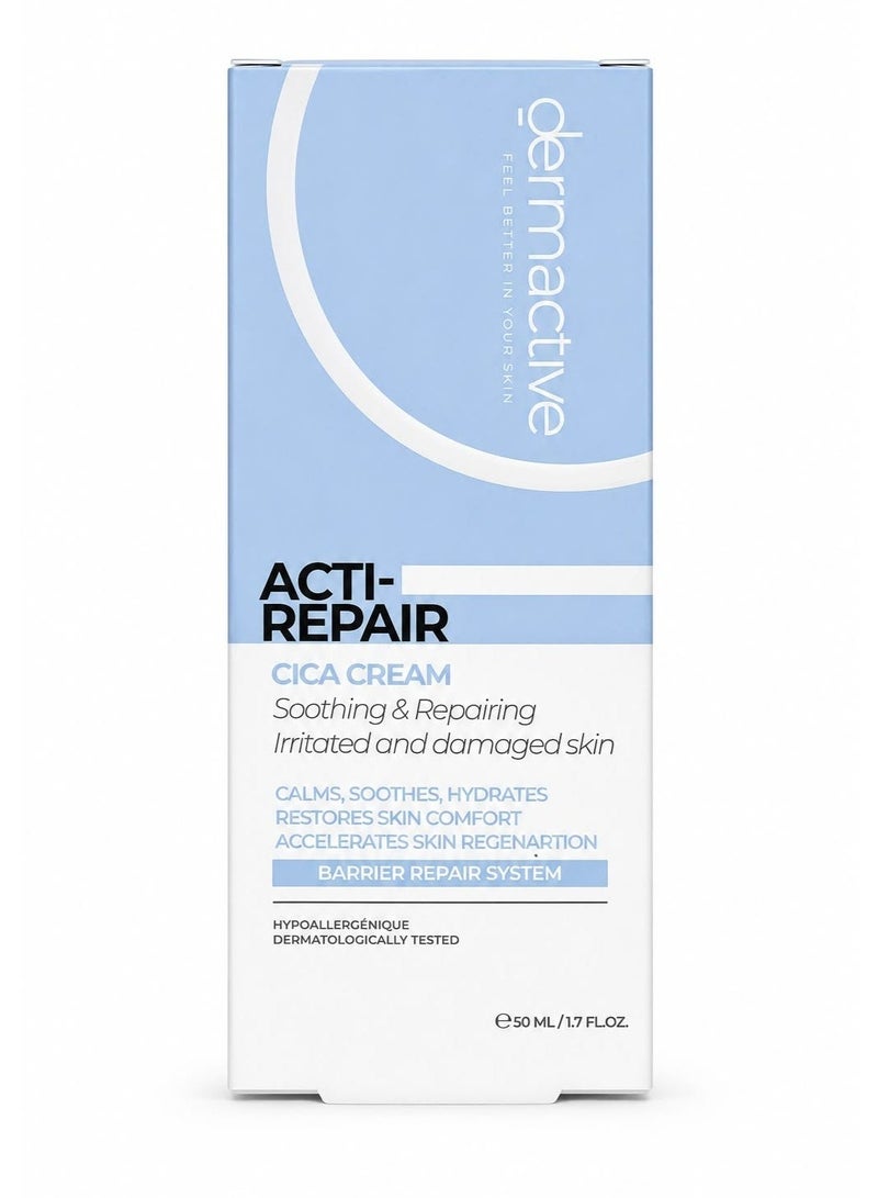 Dermactive Acti-Repair Cica Cream, Soothing & Repairing, Face & Body, 50ml - Image 1