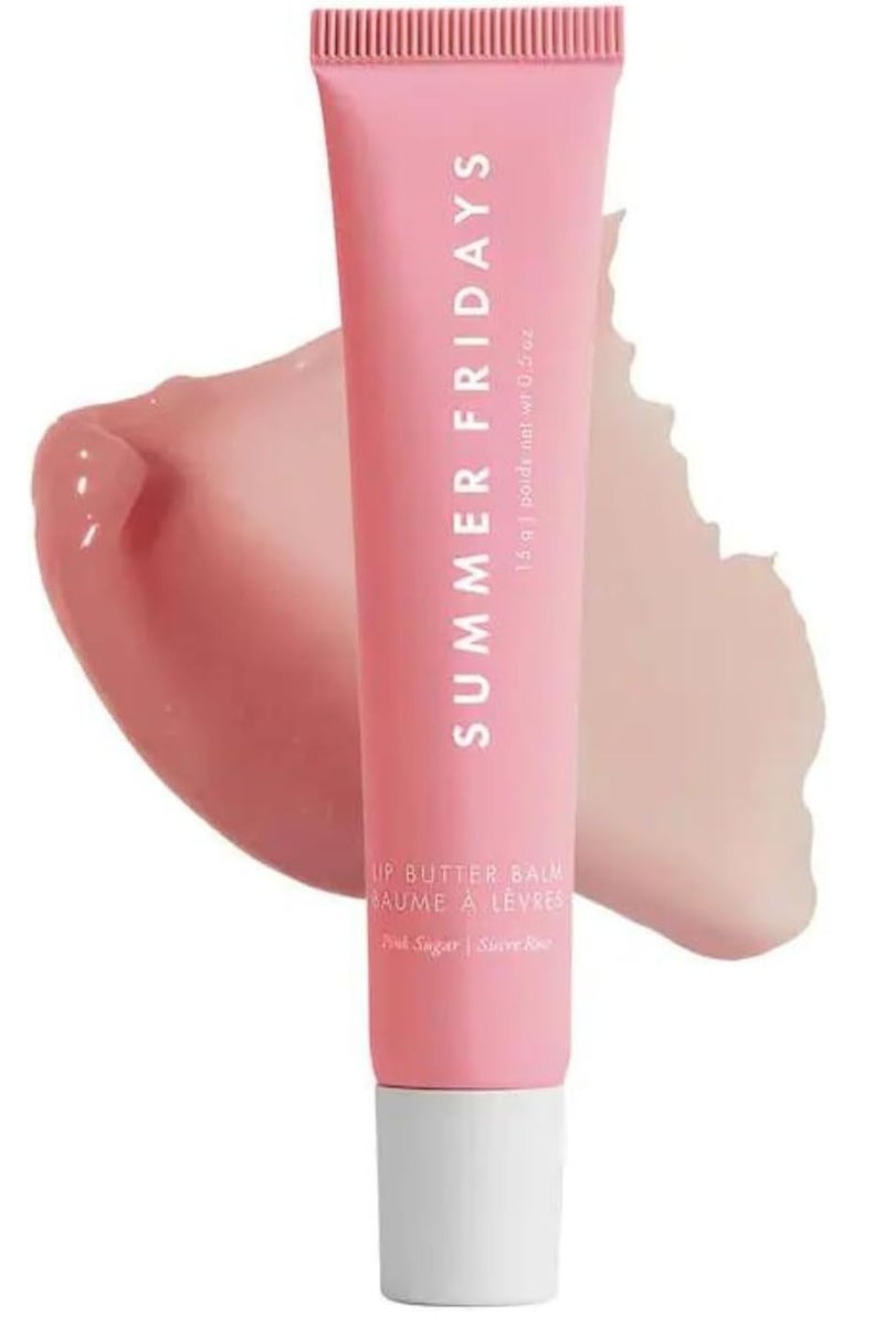 سامر فرايدايز كريما شفاه صيفي يوم الجمعة الملون - كريم شفاه نباتي مغذي لترطيب فوري ومشرق ورطب - بلون خفيف، عناية تهدئة للبشرة - سكر وردي 15 جرام - Image 1