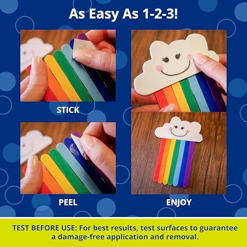 Glue Dots نقاط الغراء، نقاط الحرف، مزدوجة الجوانب، 1/2 بوصة، 0.5 بوصة، 200 نقطة، شريط غراء للحرف اليدوية، نقاط غراء لاصقة، بديل الغراء السائل الساخن، شفاف - Image 3