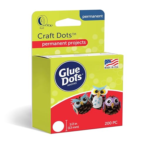 Glue Dots نقاط الغراء، نقاط الحرف، مزدوجة الجوانب، 1/2 بوصة، 0.5 بوصة، 200 نقطة، شريط غراء للحرف اليدوية، نقاط غراء لاصقة، بديل الغراء السائل الساخن، شفاف - Image 5