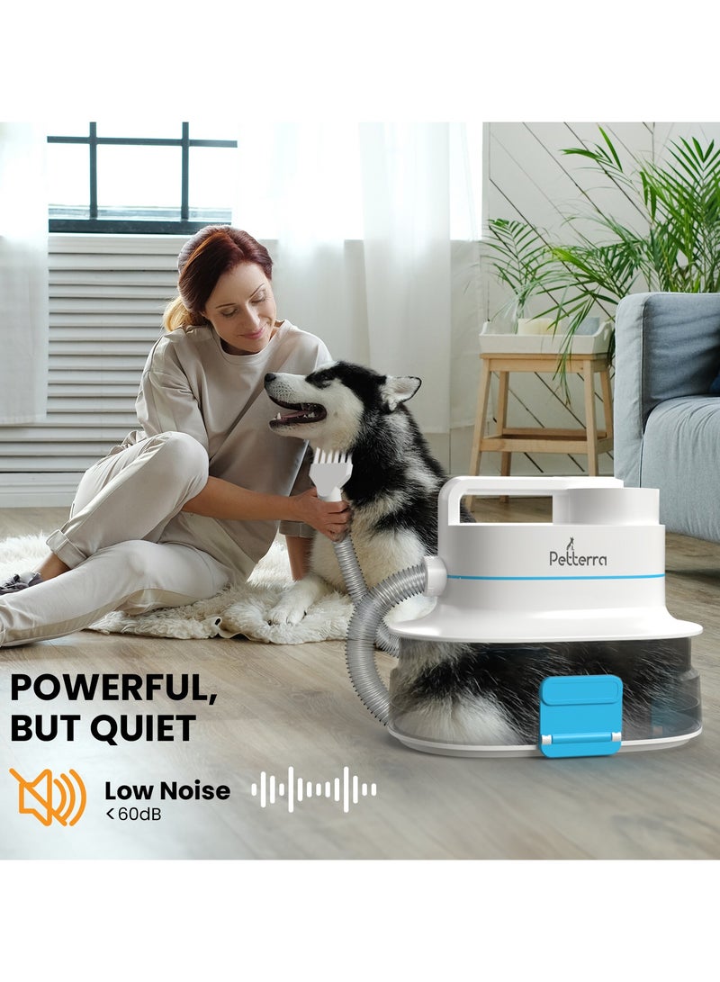 PetTerra Pet Terra FurCare Pro 3-in-1 Grooming Kit with Vacuum Suction (99%), Dryer, and Professional Clippers. Includes Tools for Efficient Pet Grooming, 4L Dust Cup, Low Noise. Ideal for Dogs, Cats & More! - Image 4