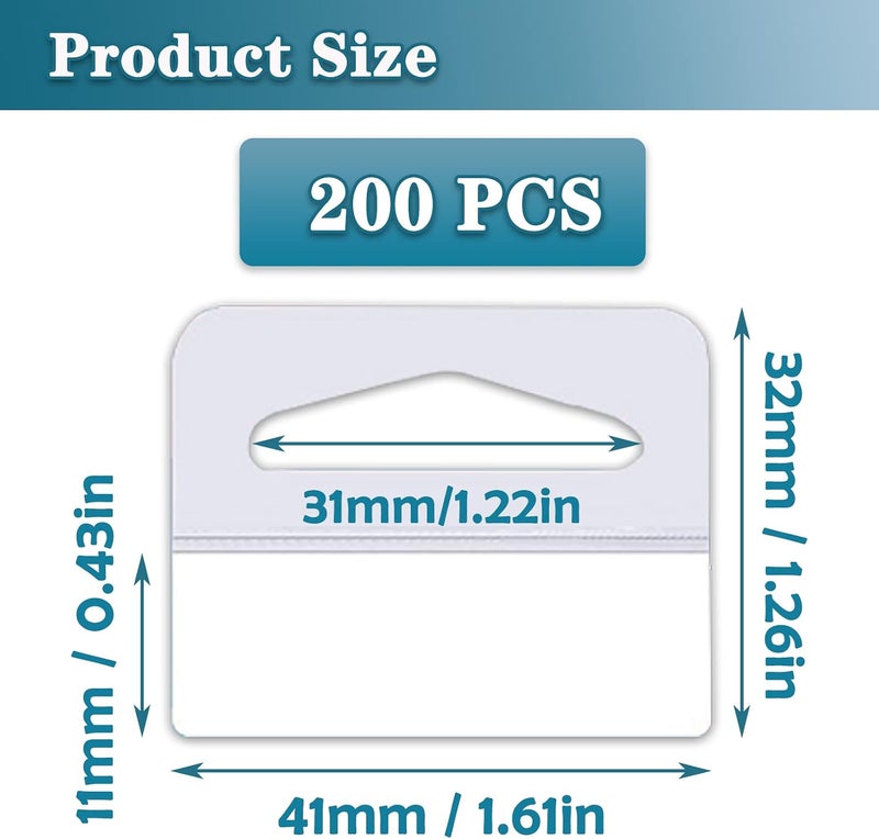 PUSNMI Hang Tags, Adhesive Tabs 200pcs Clear Self Adhesive Tabs Triangle Hang Tabs 1.6x1.3inch Clear Sticky Hanging Tabs for Store Retail Display Sale Items - Image 2