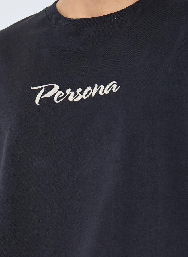 Styli Men Black Embroidered Slogan Sweatshirt - Image 3