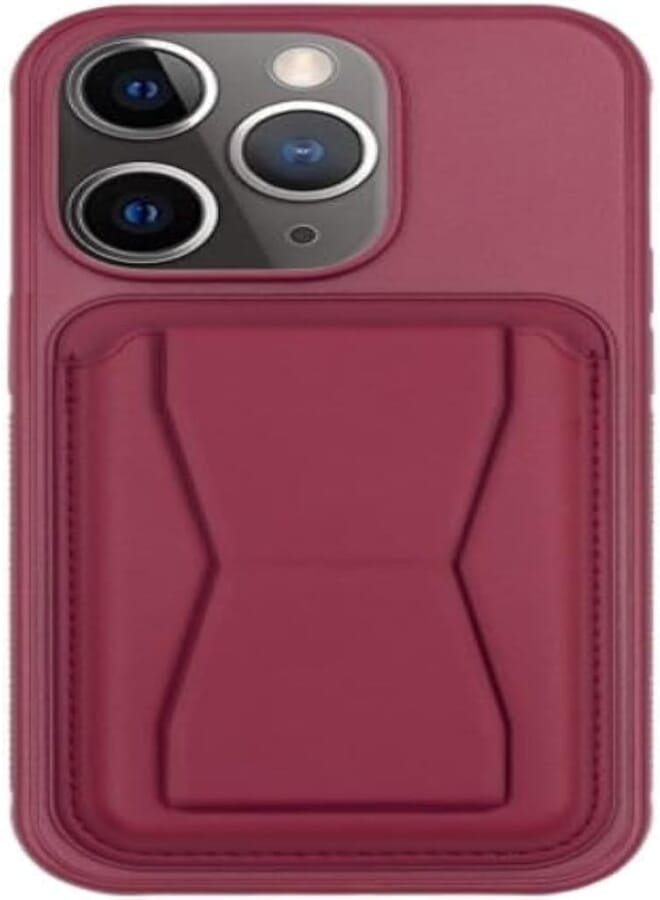 Next Store Leather Case Compatible with iPhone 11 Shockproof Leather Back Card Storage Plus Phone Stand (Burgundy)