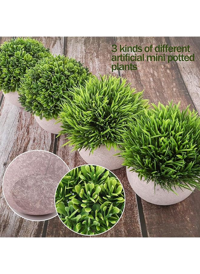 DHB tech Mini Artificial Plants Set 3 Pcs Small Fake Plants Faux Plants In Pots Modern Farmhouse Plants Home Decor Artificial Plants For Office Kitchen Bathroom Bedroom Mantle Shelf Living Room - Image 3