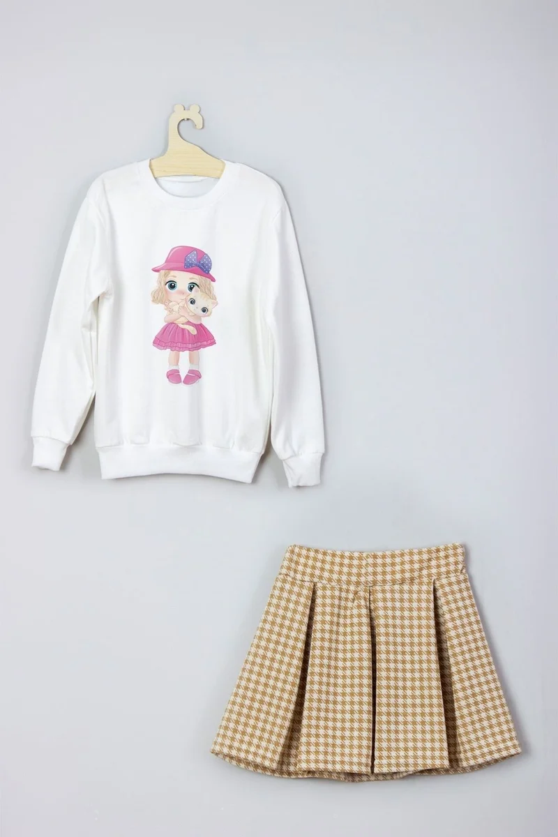 ادا بيبيك تشوكوك Ada Baby Kids New Season Princess Girls Printed Skirt Sweat Suit