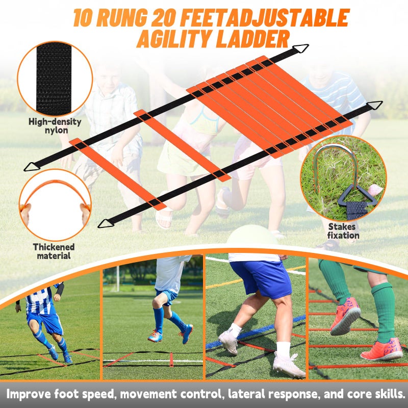 Bearwill Soccer Goal, Kids Soccer Goals for Backyard Set of 2, 4x3ft Portable Soccer Goal Pop Up Soccer Net, Kids Soccer Net for Backyard Training Equipment with Soccer Ball, Ladder, Cones, Targets - Image 5