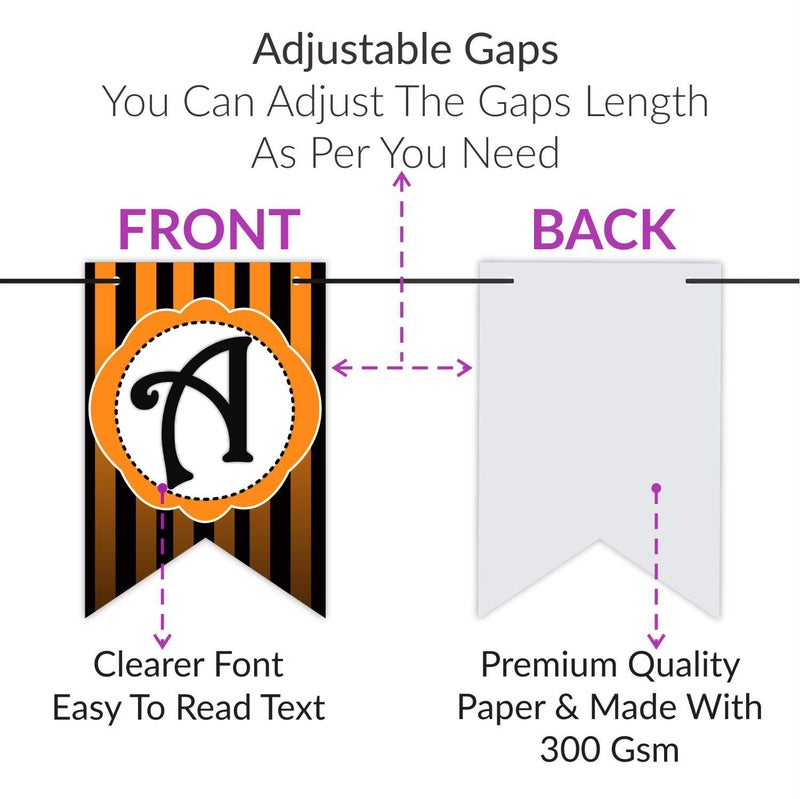 WOBBOX Halloween Party Prop Photo Booth Props DIY Kit with Bunting Banner for Party Supplies Featuring Boo Pumpkin Ghost Halloween Decorations Photo Booth Props (Combo YV) - Image 4