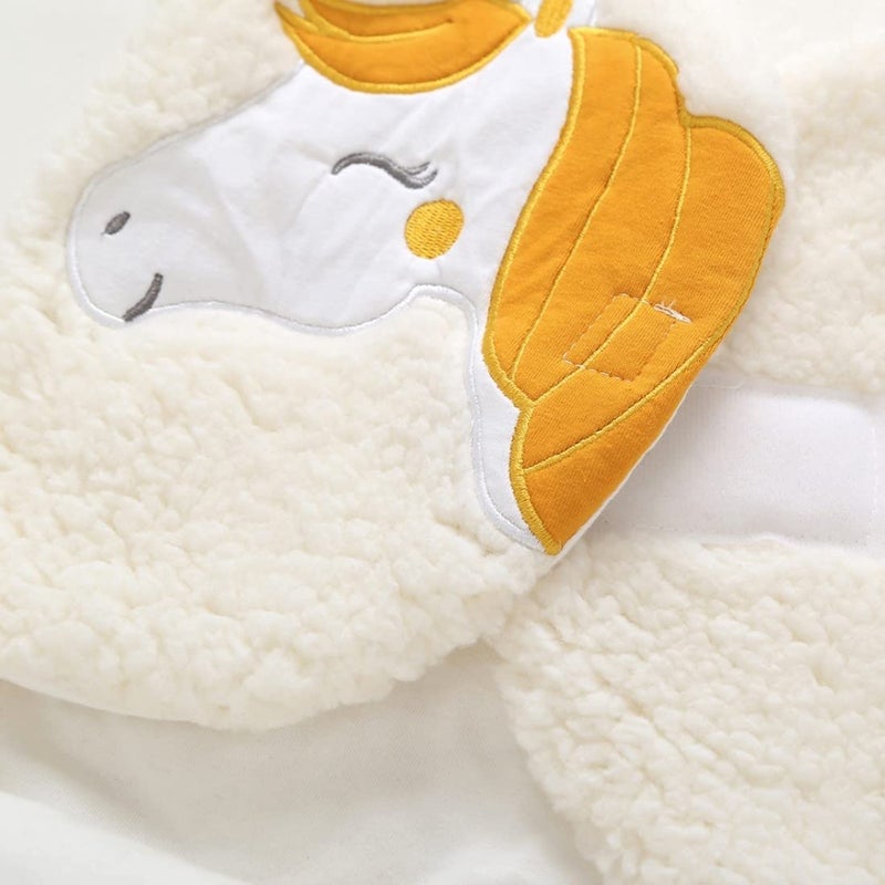 AAKRITI Warm Newborn Baby Sleeping Bag for Winter Baby Swaddling Blanket Single Hooded with Embroidered Blanket for 06 Months Baby Boys and Baby Girls Pack of 2  - Image 4