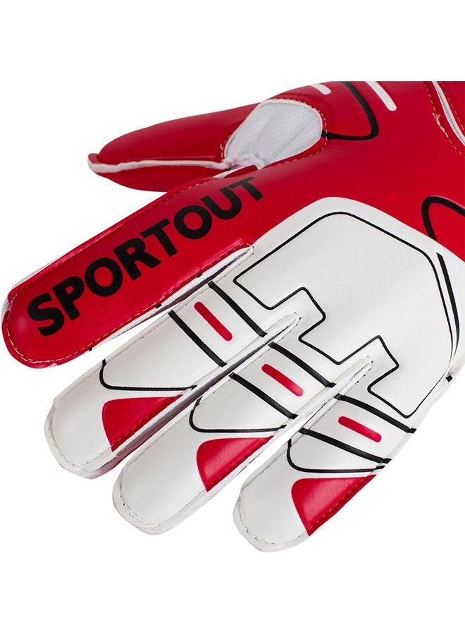 Sportout Youth & Adult Goalie Goalkeeper Gloves,Strong Grip for The Toughest Saves, with Finger Spines to Give Splendid Protection to Prevent Injuries, Red, 8#  - Image 3