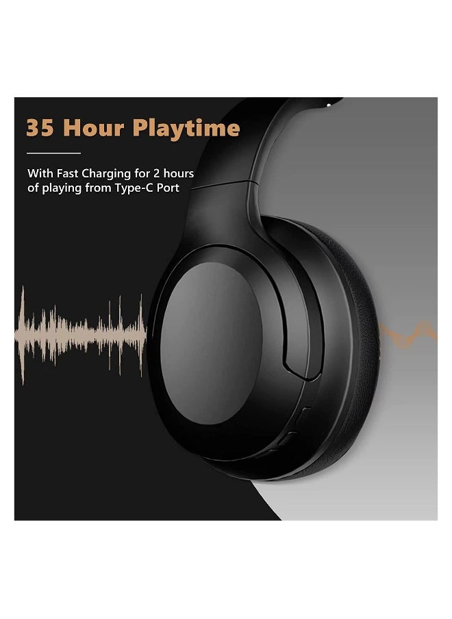 Active Noise Canceling In-Ear Headphones Bluetooth 5.0 Wireless 40 Hours Long Battery Life ANC 25dB Noise Cancellation CVC 80 Microphone for Phone and TV, Hi-Fi Sound, USB Type-C Fast Charging