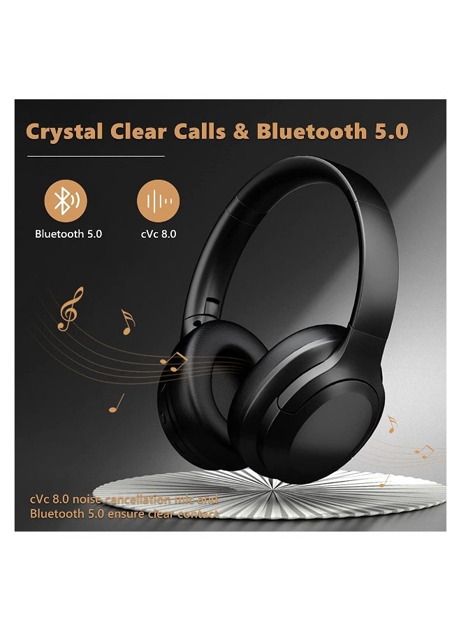 Active Noise Canceling In-Ear Headphones Bluetooth 5.0 Wireless 40 Hours Long Battery Life ANC 25dB Noise Cancellation CVC 80 Microphone for Phone and TV, Hi-Fi Sound, USB Type-C Fast Charging