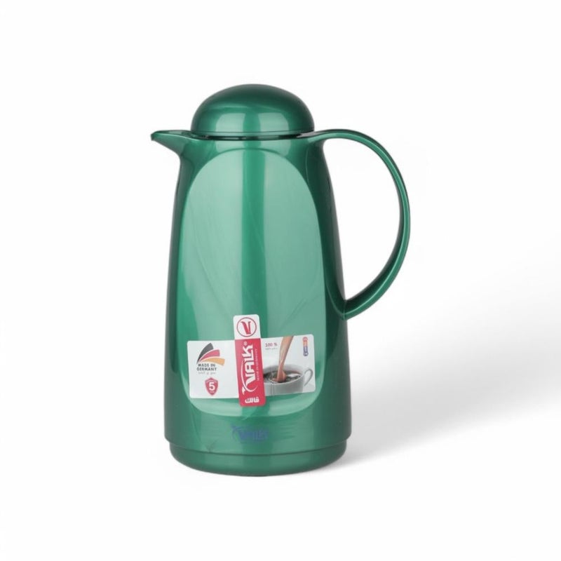 VALK German Thermos 1 Liter Green Color - Decorative Stainless Steel Coffee & Tea Pot, Premium Serveware for Wedding & Home Decor