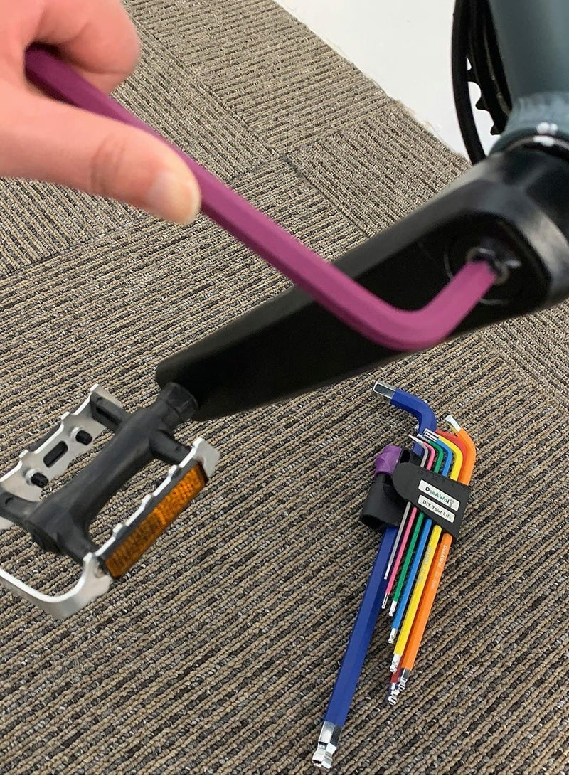 SYOSI Metric Long Arm Hexagon Wrench Tools Set with Ball End, Alloy Steel L-Keys Wrenches for Bike and Motorcycle Maintenance, 9pcs - Image 5