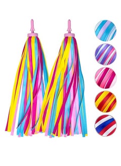 Generic (Yellow-pink) Bicycle Streamers Children Bicycle Tassels 1 Pair, Children's Bicycle Accessories Scooter Bicycle Tricycle Handlebar Streamers Handlebar Accessories Suitable for Girls and Boys  - Image 1