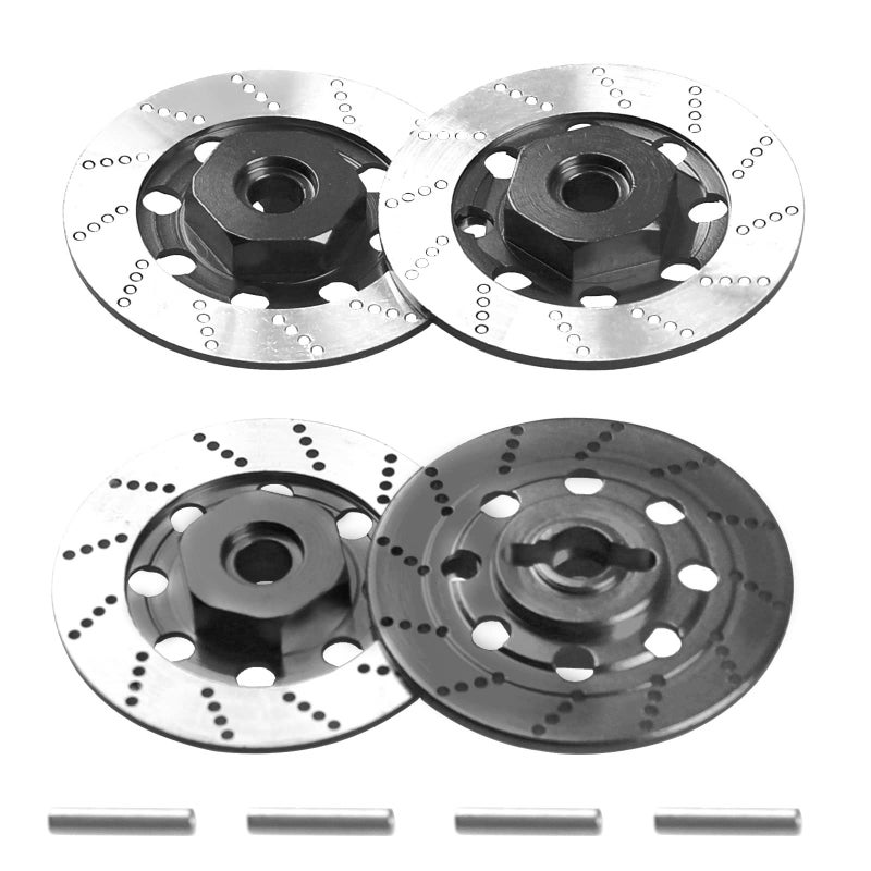 Vgoohobby 4Pack Vgoohobby Metal 12mm RC Car Hex Hub 12mm Brake Disc Wheel Hubs Adapter Spacer Compatible with Traxxas Tamiya Redcat HSP HPI 110 OnRoad Car Black - Image 2