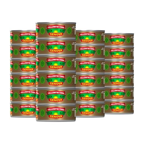 Genova Premium Yellowfin Tuna in Extra Virgin Olive Oil with Sea Salt 5 Ounce Cans Pack of 24 Wild Caught Solid Light - Image 1