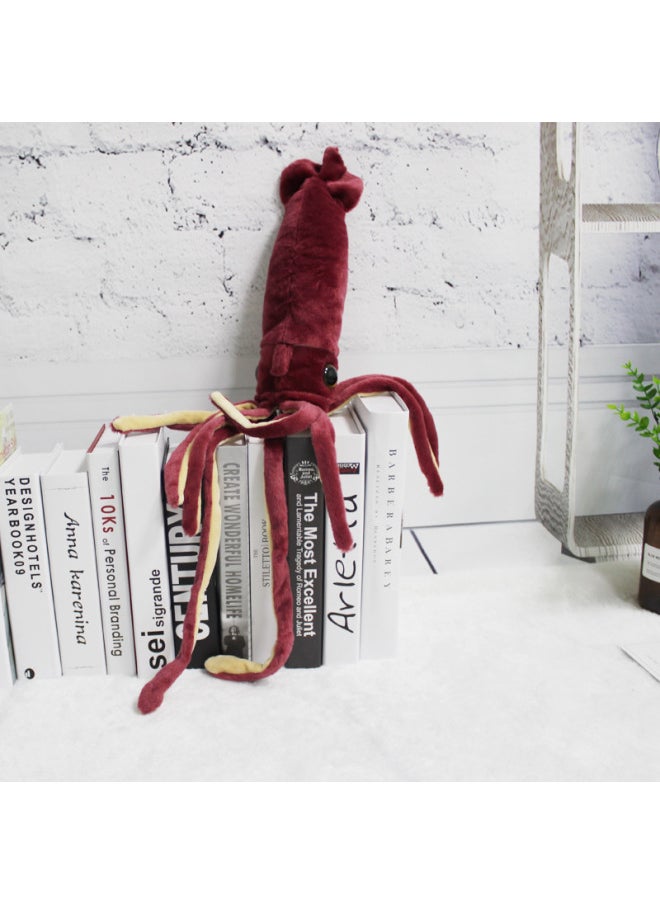 Wine Red Deep Sea Squid Plush Toy Simulation Octopus Octopus Creative Doll Wild Animal Spot-Color:Wine Red-Height:65cm (with Whiskers)