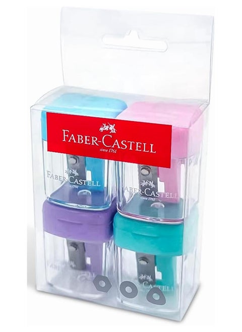 4-Piece Mini Pastel Sharpeners Multicolour