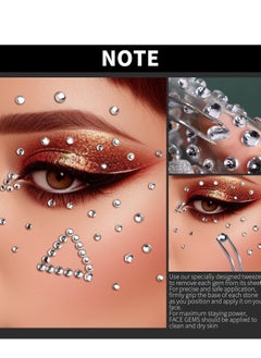 SYNSYB Shimmering Face & Hair Gems Set - Hypoallergenic Adhesive Jewels for Festival Makeup and Body Art  - Image 4