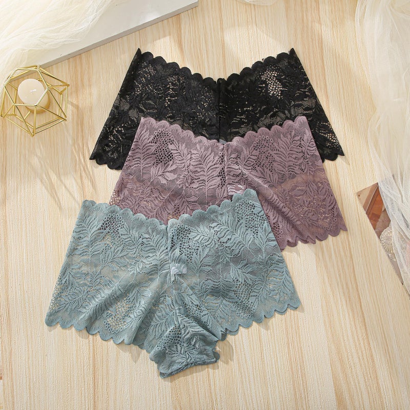 FINETOO 5 Pack Sexy Lingerie Panties for Women Pack V-Waist Lace Womens Underwear French Cut Boyshorts Panty - Image 3