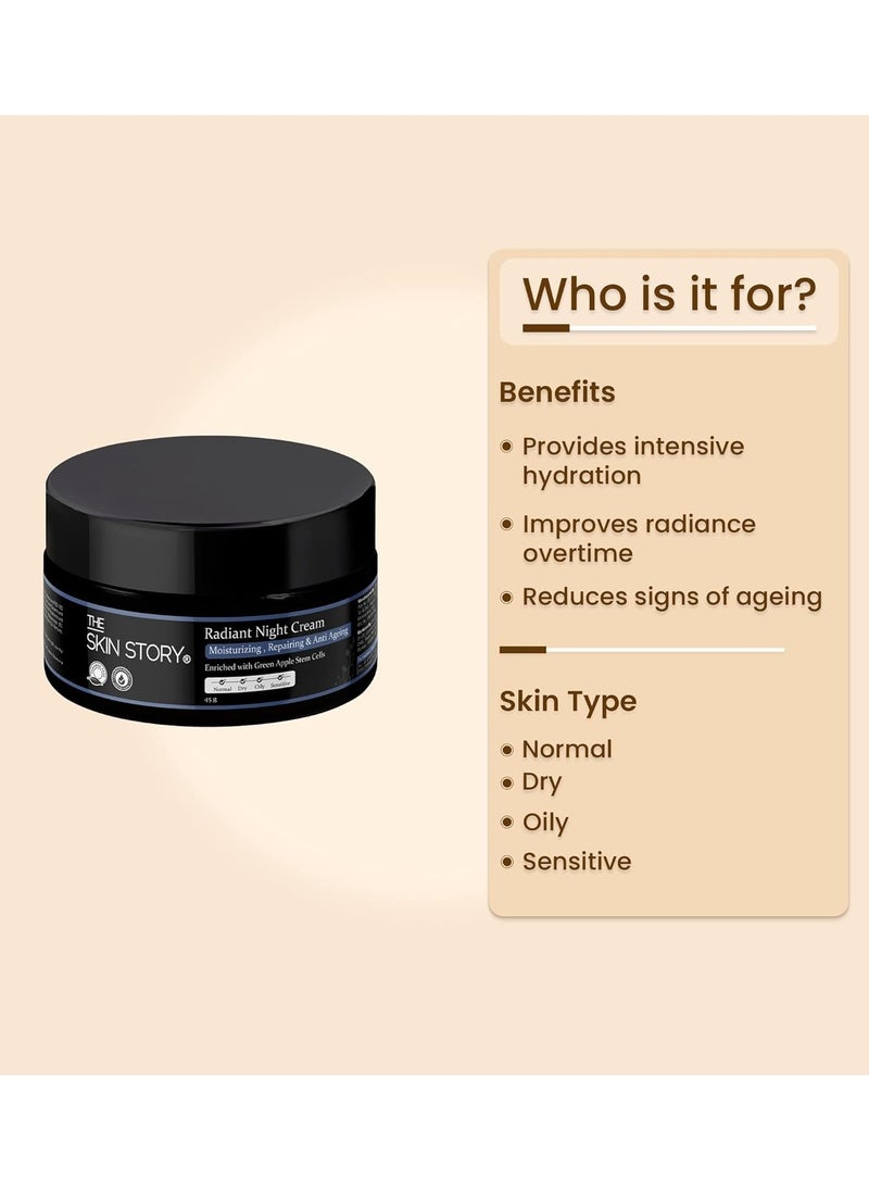 Skin Story Clean Beauty The Skin Story Anti Ageing Radiant Night Cream for Glowing Radiant Skin Fights Fine Lines Wrinkles  - Image 4