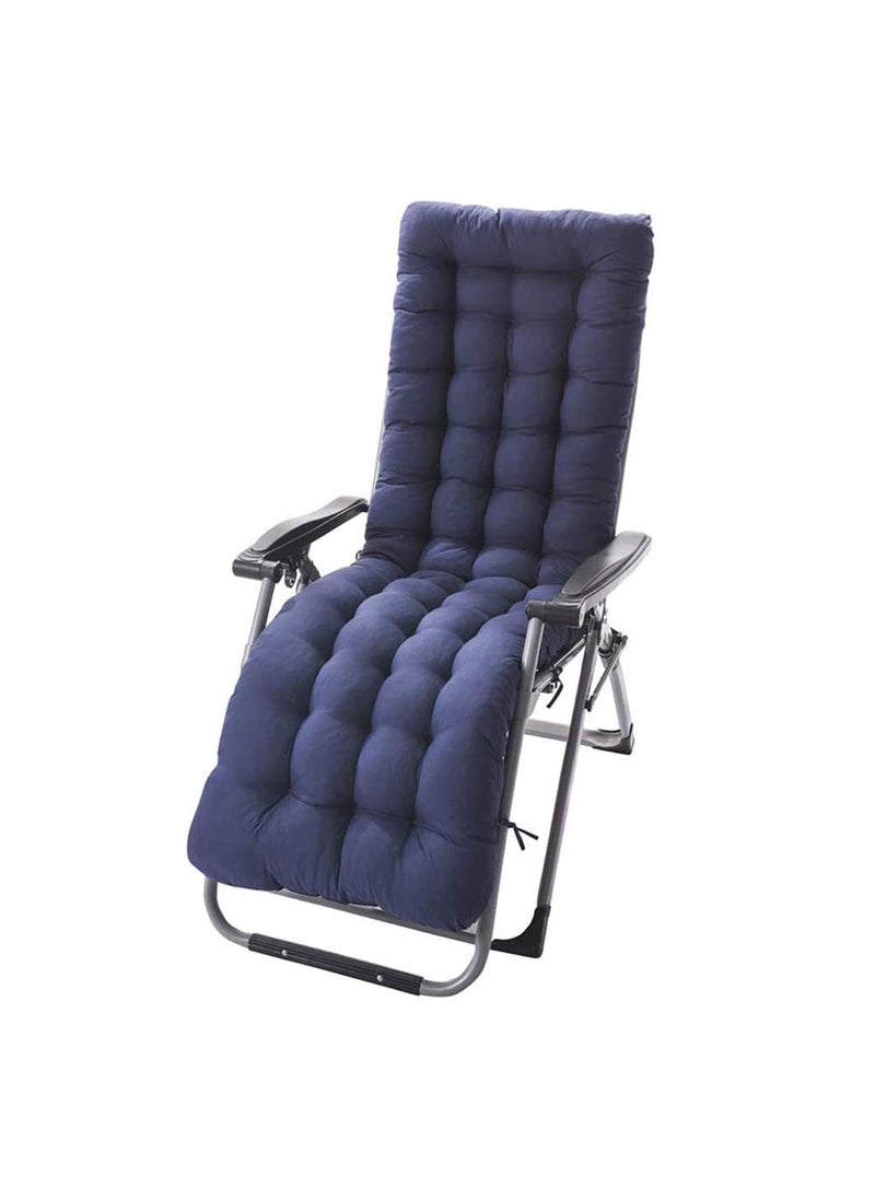 MOONASE 61inch Sun Lounger Chair Cushions Sundlight Patio Cushions Chaise Outdoor Mattress Recliner Quilted Thick Padded Seat Cushion Reclining Chair Rocking with Ties Navy Blue 