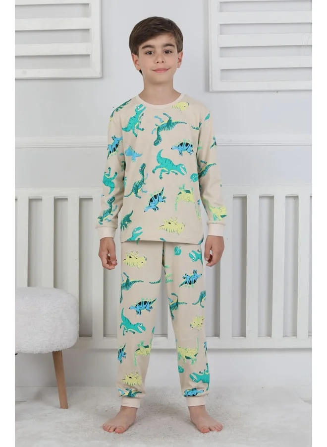 zuzunga Stegosaurus patterned boys' pajama set.
