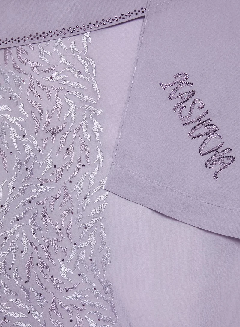 KASHKHA Chiffon Hijab With Embroidery And Stone Work