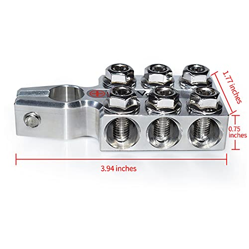 Vgate Lead Acid Battery Terminal Clamps, 8AWG up to 4/0(XL) AWG Gauge, 12-Way Connectors, Positive and Negative (+/-)(Pair) for SAE/DIN/EN Tapered Top Post - Image 3