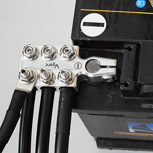 Vgate Lead Acid Battery Terminal Clamps, 8AWG up to 4/0(XL) AWG Gauge, 12-Way Connectors, Positive and Negative (+/-)(Pair) for SAE/DIN/EN Tapered Top Post - Image 5