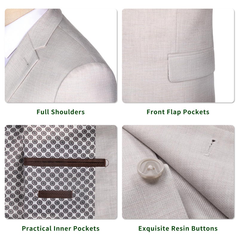 P&L Men's Modern Fit Two-Button Blazer Lightweight Sport Coat Casual Stretch Suit Jacket for Business & Daily Wear Zen Blue - Image 2