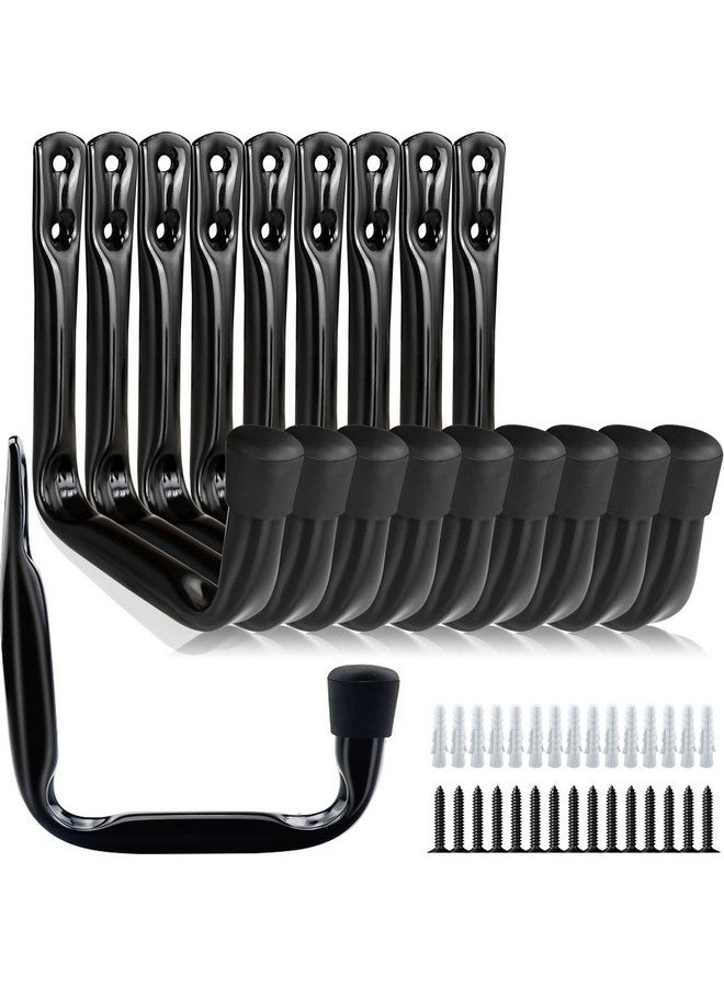 Dreecy 10 Pack Garage Storage J Utility Hooks, Heavy Duty J Utility Hooks Hangers For Garage Wall Hanging Garden Tools, Ladder, Bike, Hose, Black  - Image 1