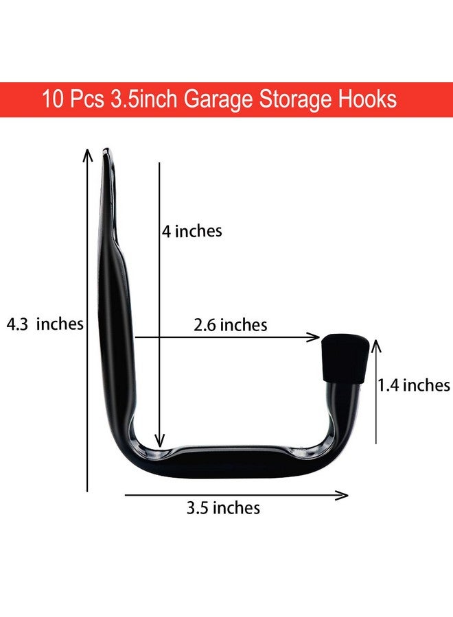 Dreecy 10 Pack Garage Storage J Utility Hooks, Heavy Duty J Utility Hooks Hangers For Garage Wall Hanging Garden Tools, Ladder, Bike, Hose, Black  - Image 3