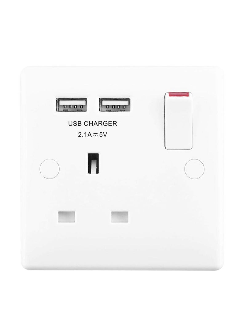 MASTERPLUG Wall Socket Single Switched DP With 2 x 1 USB Charger 2.1A - Image 2