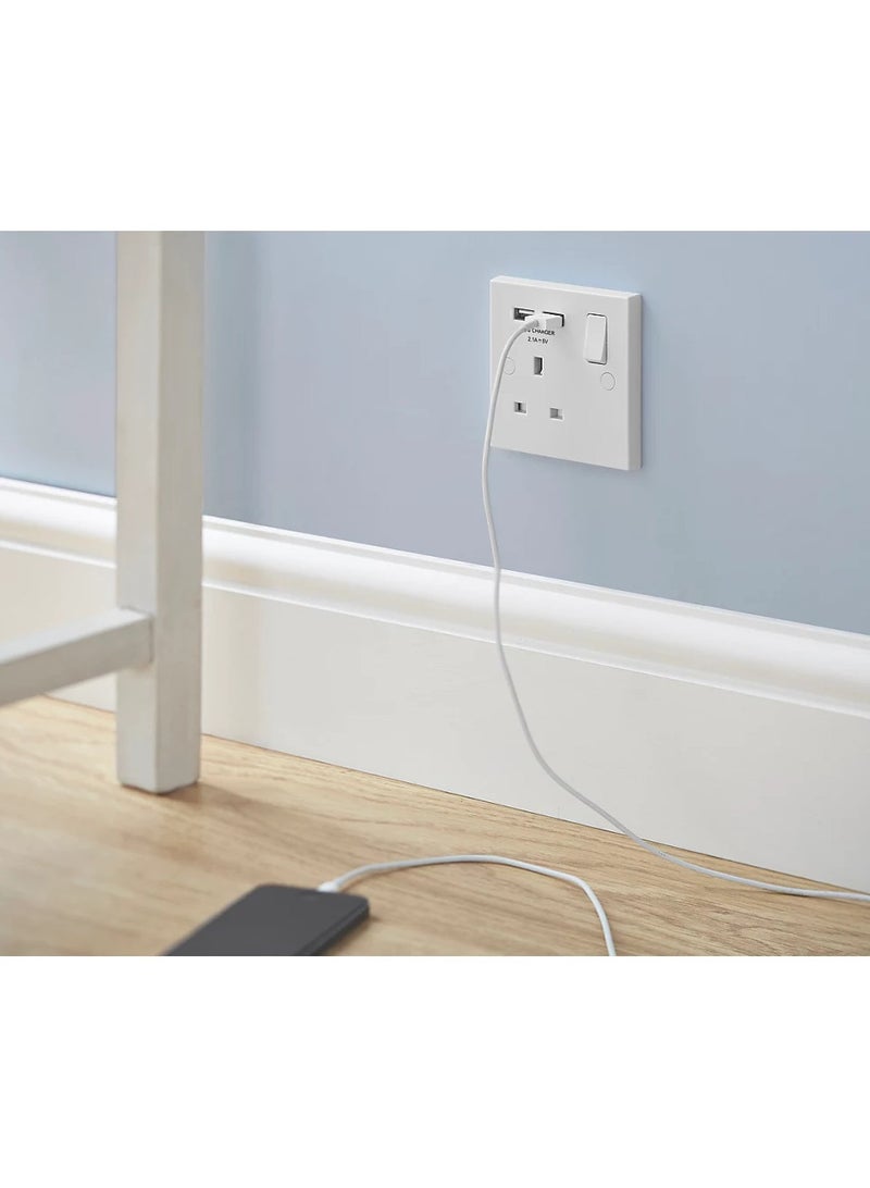 MASTERPLUG Wall Socket Single Switched DP With 2 x 1 USB Charger 2.1A - Image 5