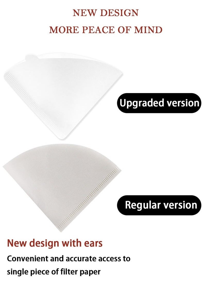 HOMESTAR 100-Piece Coffee Paper Filters V60 Disposable Cone White Size 02 for Pour Over and Drip Coffee Makers(2-4 cups)  - Image 4