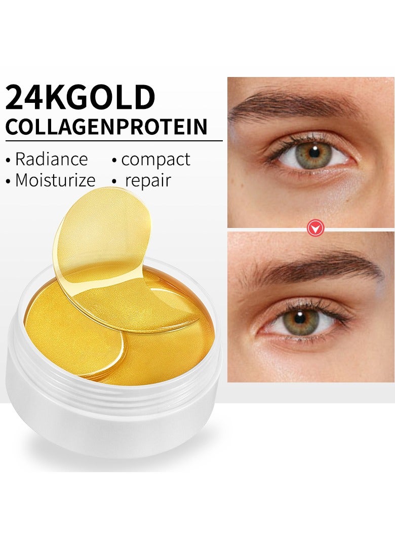 MOIKA 60Pcs 24K Gold Under Eye Treatment Masks(30 Pair),Natural Gel Collagen Under Eye Patches for Eye Bags & Anti-Aging Treatment,Reduces Dark Circles,Puffiness,Wrinkles,Hydrogel Eye Patch  - Image 4