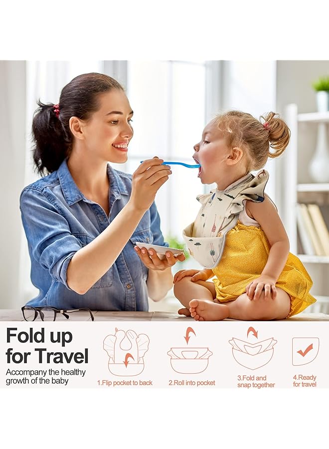 إيروريكس مريلة أطفال من السيليكون، 3 قطع، مريلة أطفال مقاومة للماء، مريلة أطفال قابلة للغسل، مريلة أطفال سهلة المسح، تغذية الأطفال - Image 3