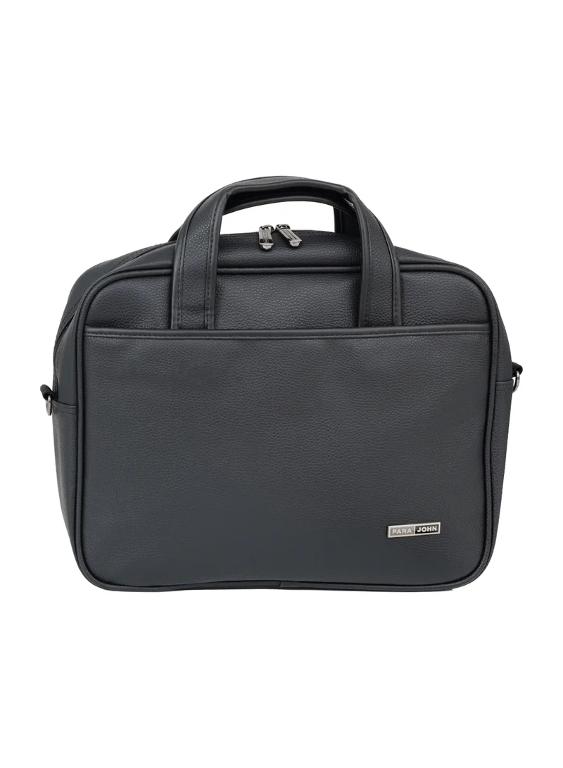 PARAJOHN Para John Execo 14-Inch Laptop Bag – PVC Leather Business Briefcase with Shoulder Strap, 10L Capacity