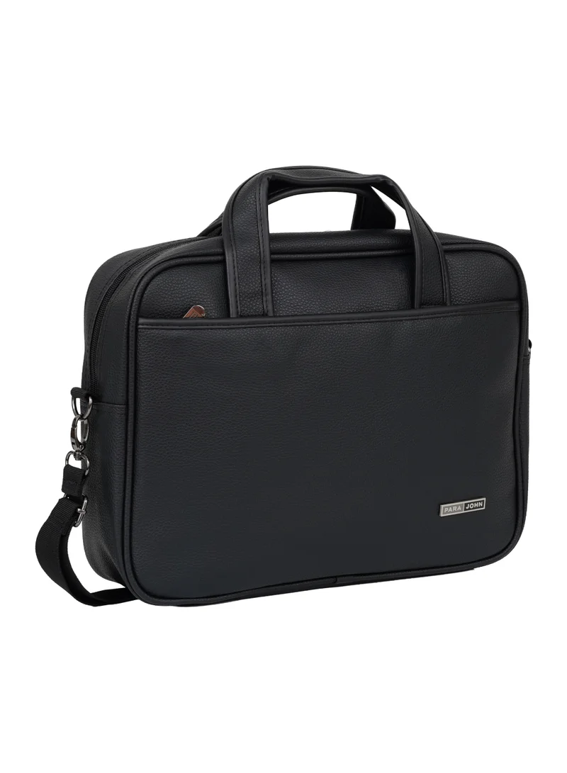 PARAJOHN Para John Execo 14-Inch Laptop Bag – PVC Leather Business Briefcase with Shoulder Strap, 10L Capacity
