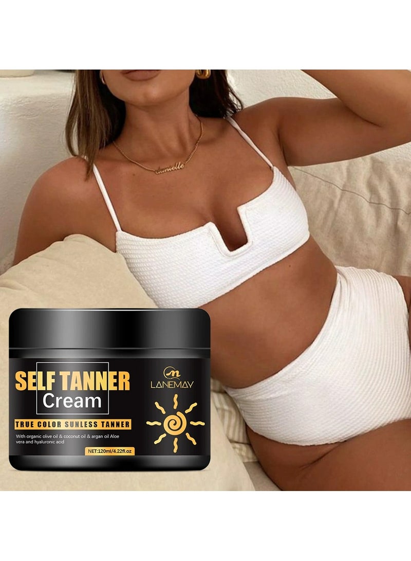 LANEMAY Tanning Cream – Bronzing Sunless Tan Moisturizer, Golden Glow Skin Enhancer & Long-Lasting Bronzing Lotion - Image 1