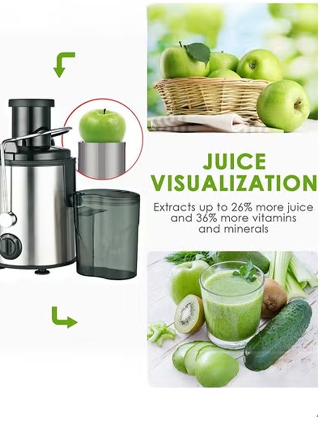 سوكاني عصارة، خلاط عصارة، محرك عالي الطاقة، عصارة عالية الإنتاجية، تحكم بسرعتين، SK-4000، فضي - Image 5